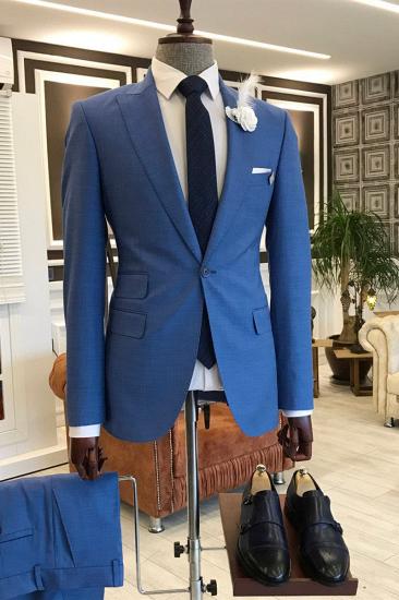 Milo Stylish Blue One Touch 3 Flip Mens Business Suit_2