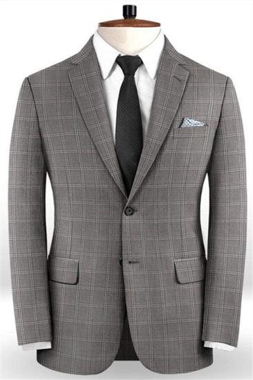 2-Piece Plaid Slim Fit Prom Suit | Brand Designer Business Suit Tuxedo_1