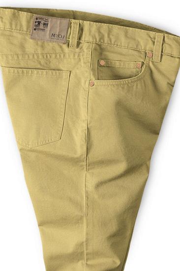 Gold Mens Solid Color Slim Fit For Men Social Business Casual Tight_3