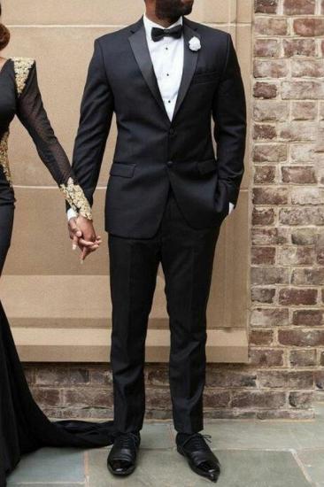 Gavin Black Slim Fit Two-Piece Prom Suit for Men_1