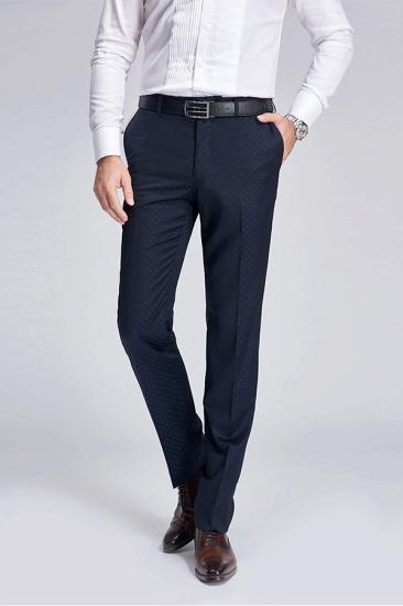 Stylish blue polka dot dark navy suit pants for weddings_2
