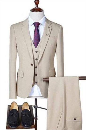 Light Champagne 3 Piece Business Suits Men | Casual Slim Social Blazer Pants Set_1