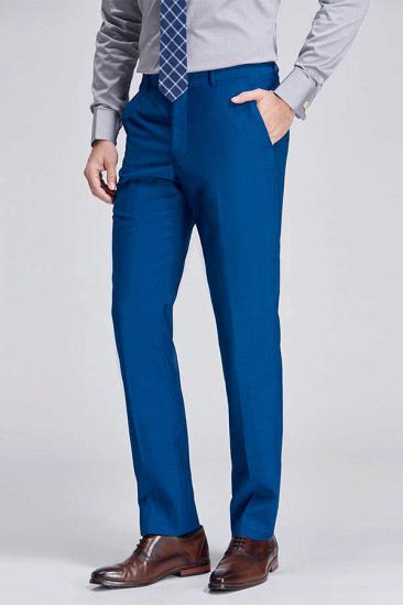 Emiliano Fashion Pure Blue Mens Straight Suit Pants_2