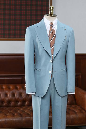 Angelo Affordable Blue 2-Pack Point Lapel Slim Fit Suit_2