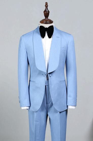 Groom Rock Fashion Sky Blue Custom Wedding Suit_1