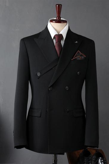 Italian Black Lapel Men Slim Suit | Wedding Suit Business Suit Adjustable Chest Button_3