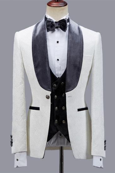 Maverick Fashion Jacquard Slim Shawl Lapel Wedding Men Suit