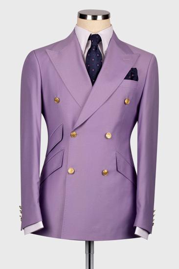 Royal Purple Double Breasted Men’s Formal Two Pieces Business Suit