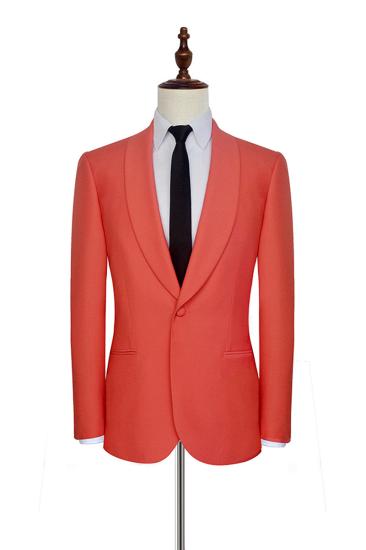 Shawl Lapel Orange Mens Suit |  One Button Mens Prom Suit with Pants