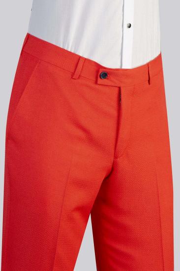 Red Slim Fit Double Breasted Shawl Collar Men Two Piece Tuxedo | With Belt_4