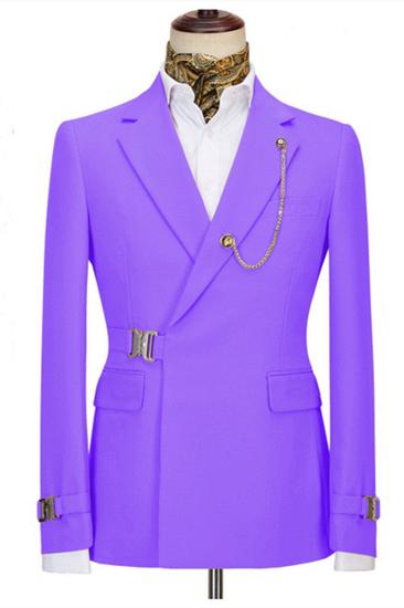 Devin Light Purple Two Piece Simple Slim Fit Mens Business Suit