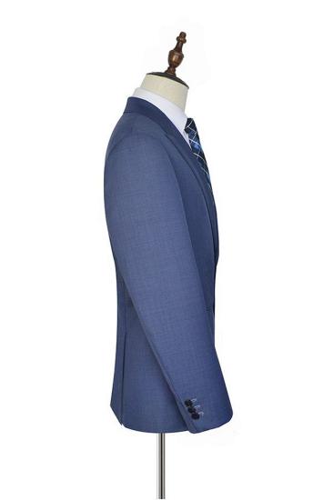 Blue Mens Suit with Besom Pockets |  Mens Business Formal_4