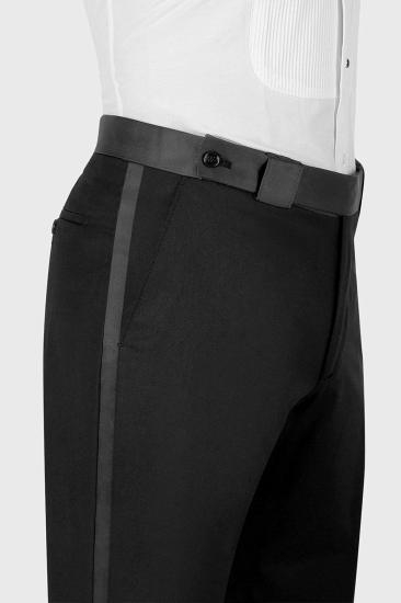 Fashion Slim Fit Black Velvet Double Breasted Men Two Piece Prom Suit_3