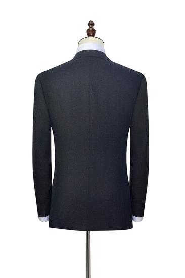 Modest Black Tweed Notched Lapel Two Button Mens Suit Formal_2