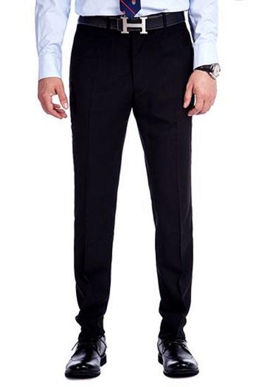 Bennett Navy Blue Mens Wedding Suit |  Jacquard Black Silk Shawl Lapel Prom Suit_5
