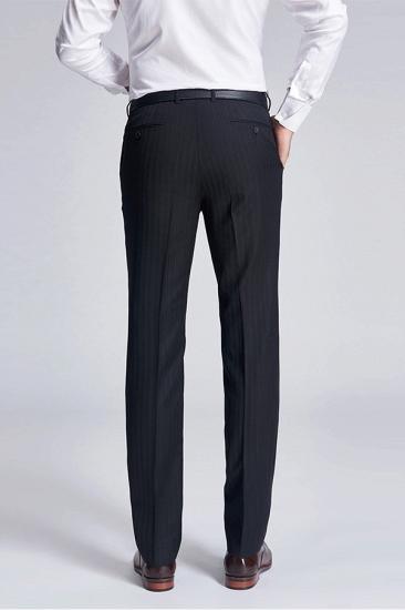 Groom Classic Light Stripe Wedding Pants |  Trey Suit Black Suit Pants_3