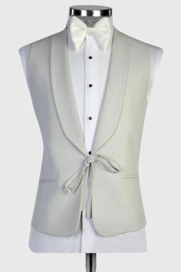 Fashion Light Gray Shawl Lapel No Button Vest