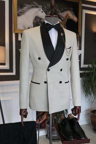 Baldwin  Design Light Champagne Double Breasted Cape Lapel Best Fit Mens Suit