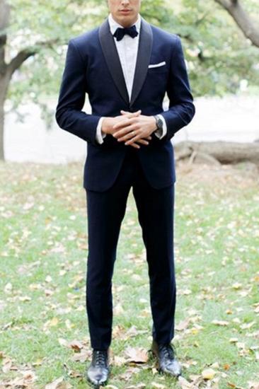 Blue Cape Lapel Custom Wedding Tuxedo | Two Slim Fit Mens Suits Online_1