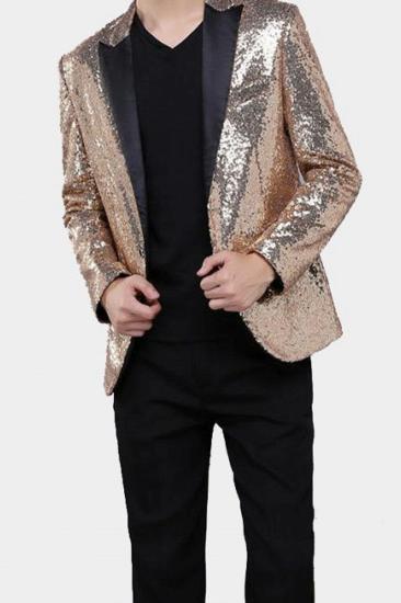 Sparkling Gold Sequin Tuxedo Blazer |  Men Fit For Prom_3