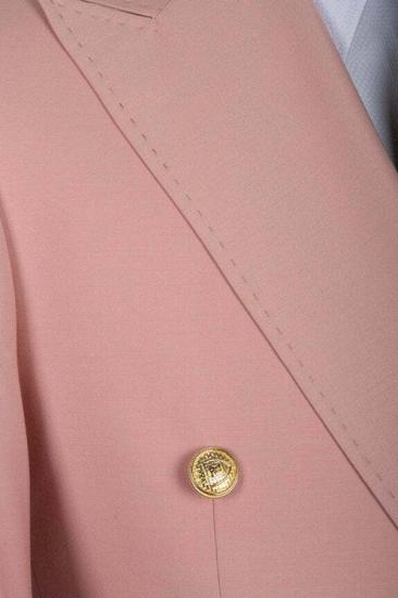 Stylish Pink Double Breasted Men Two Piece Suit | Three Pocket Suit_3