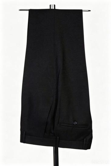 Regan Gentle Black Jacquard Tuxedo Satin Peak Lapel Wedding Prom Formal Suit_3