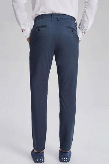 Dark Navy Blue Cotton Fashion Men Casual Cropped Pants_3