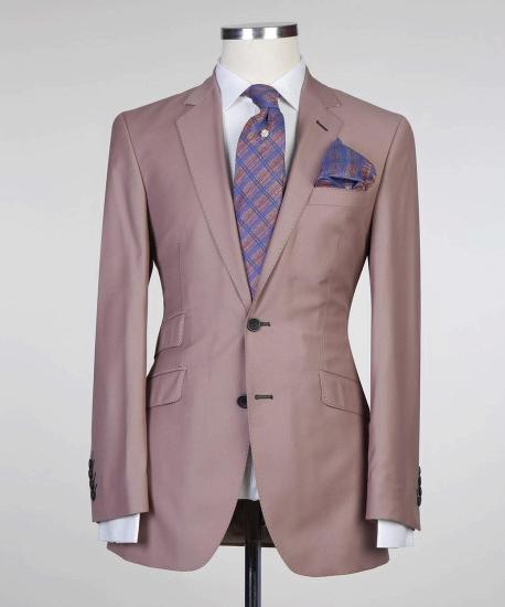 Deep Pink Slim Fit Notched Lapel Chic Prom Menwear_3