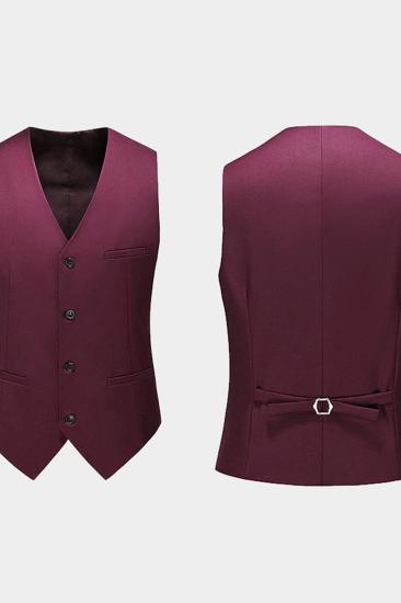 Armando Burgundy Suit 3 Piece |  Peak Lapel Mens Wearhouse Tuxedo_3