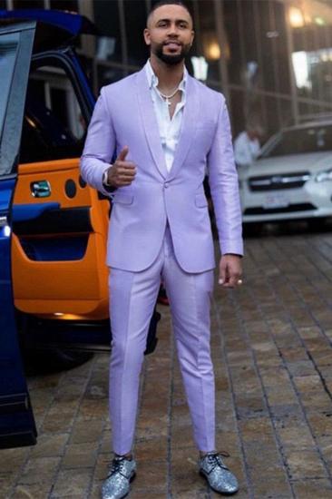 Charles Fashion Purple Two Piece Skinny Men Prom Suit