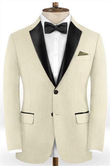Light Champagne Two Business Formal Tuxedos | Slim Tailored Mens Suits_1