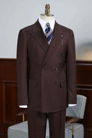 Albert Suit Coffee Point Lapel Double Breasted Suit