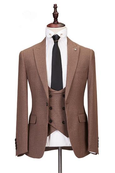 Brendan Fashion Peaked Lapel One Button Formal Men Suits_3