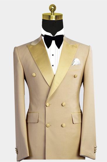 Reed Gold Point Lapel Double Breasted Custom Mens Prom Suit_1