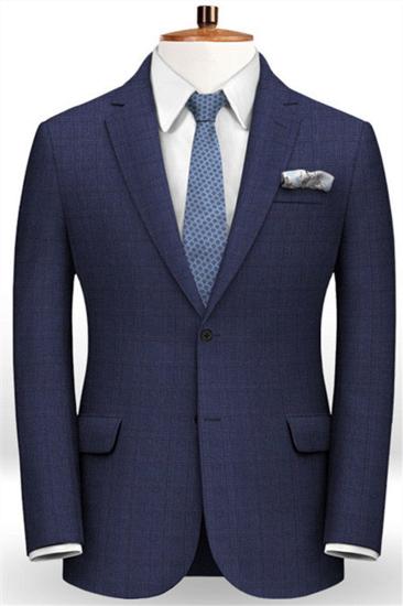 Navy Prom Mens Suit | New Two Piece Business Tuxedo_1
