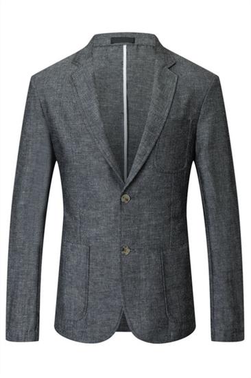 Henry Dark Grey Summer Linen Fashion Mens Suit_1