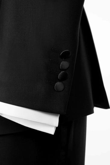 Elegant Black Shawl Lapel Tuxedo Suit One-Button Formal Prom & Wedding Suit_4