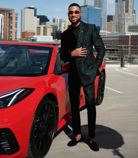 Brady Special Dark Green Two Piece Jacquard Double Breasted Prom Suits_3