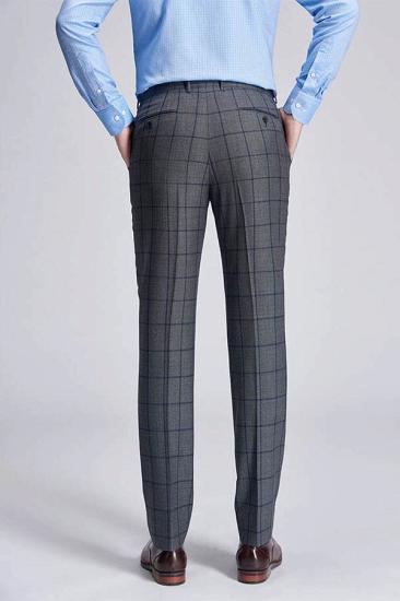 Large Plaid Fashion Grey Mens Suit Pants_3