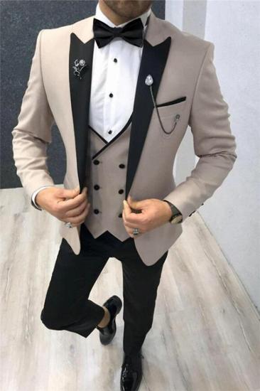 Custom White Evening Suit | Peak Lapel Mens Formal Suit 3 Piece_1