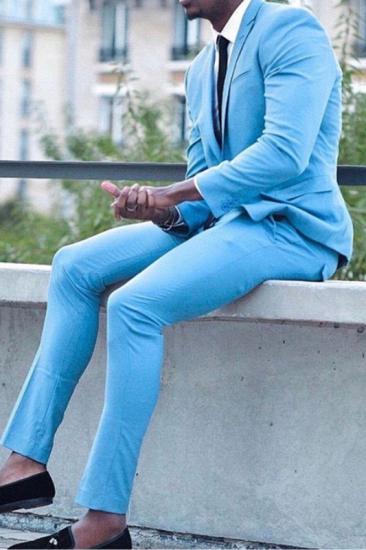 Guillermo Custom Mens Blue Slim Fit Two Piece Prom Costume_1