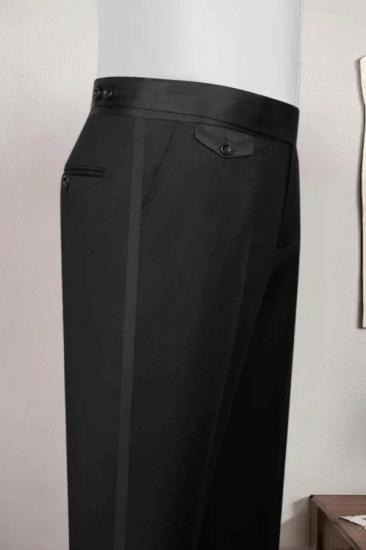 James Generous Black Jacquard Double Breasted Prom Suits With Beadings_3