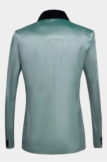 Turquoise Velvet Tuxedo Jacket |  Scott One-Button Prom Blazer_2