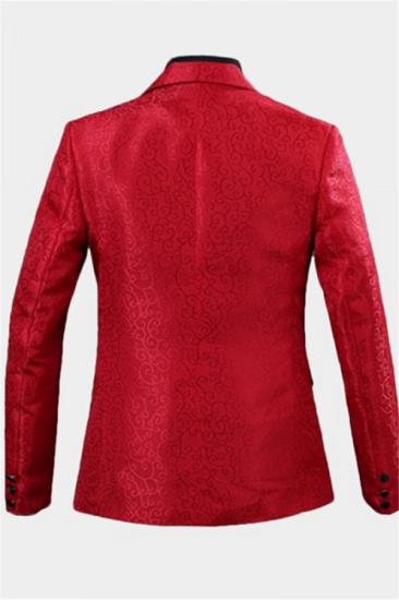 Red Jacquard Tuxedo Jacket Online | Glamorous Men Suits With One Button_2