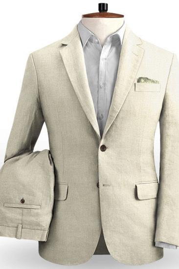 Khaki Notched Lapel Wedding Suit |  Slim Fit Casual Two Piece Tuxedo_2