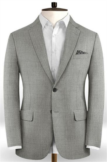 New High Quality Two Button Grey Tuxedo | Formal Business Prom Suit Online_1