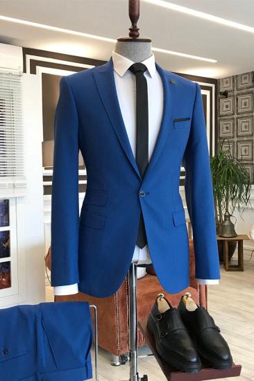 Ingemar Royal Blue Point Lapel Custom Formal Business Mens Suit_2