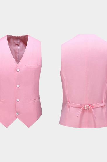 Light Pink Men Suit Three Piece |  Notched Lapel Slim Fit Tuxedo_3