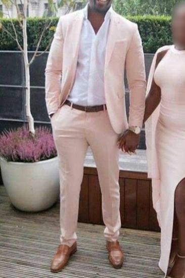 Daniel Pink Men Slim Prom Party Suit Two Piece
