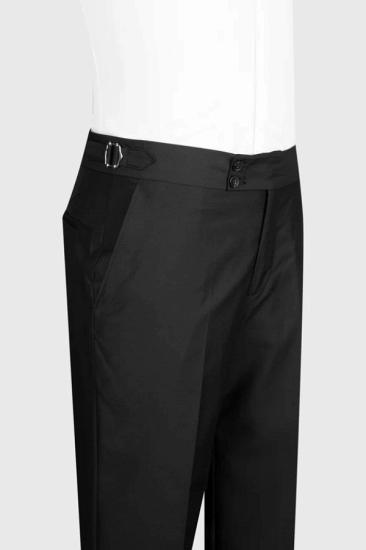 Brady Classical Black Peaked Lapel  Wool Three Pieces Business Men Suits_3